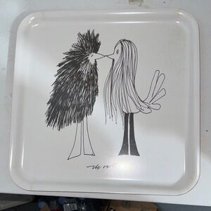 Ikea Olle Eksell Birds Square
Plastic Tray Limited Edition Black
White